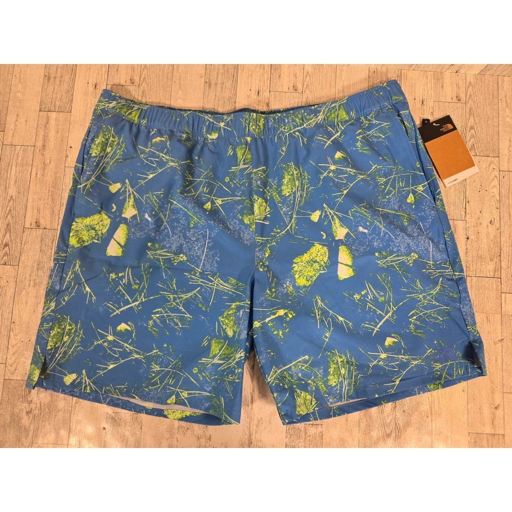 The North Face Mens Wander Short XXL Blue Lime Green NF0A535QIRE-XXL-REG